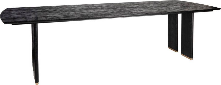 PTMD COLLECTION PTMD Liber Black mango wood dining table 280cm gold leg