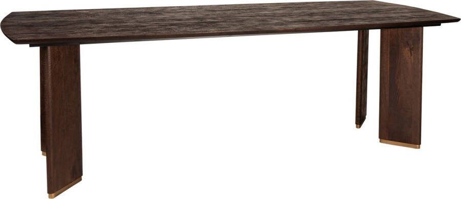 PTMD COLLECTION PTMD Liber Brown mango wood diningtable 200cm gold leg