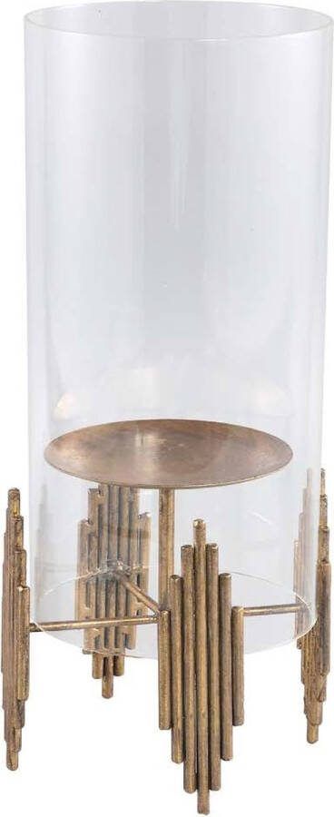 PTMD Collection Ptmd Lindor Rond Windlicht H38 X Ø17 Cm Metaal Goud
