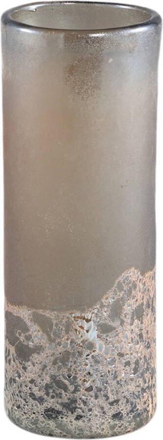 Ptmd Collection PTMD Loek Grey glass cilinder vase straight M
