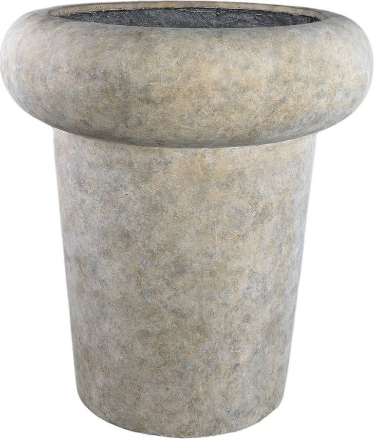 PTMD COLLECTION PTMD Megga Brown big brushed cement pot thick border ro