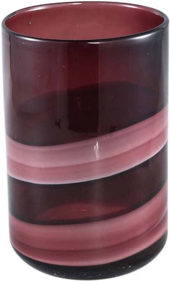 Ptmd Collection PTMD Meradi Red glass vase colored layers round S