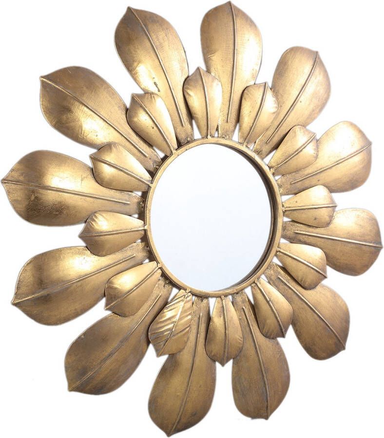 Ptmd Collection PTMD Merdi Gold metal mirror double leaf frame round