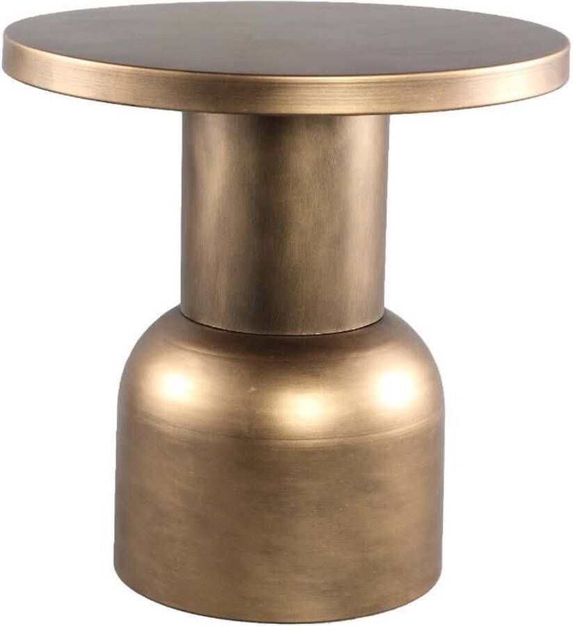 PTMD Collection Ptmd Meriko Ronde Bijzettafel H52 X Ø51 Cm Ijzer Goud