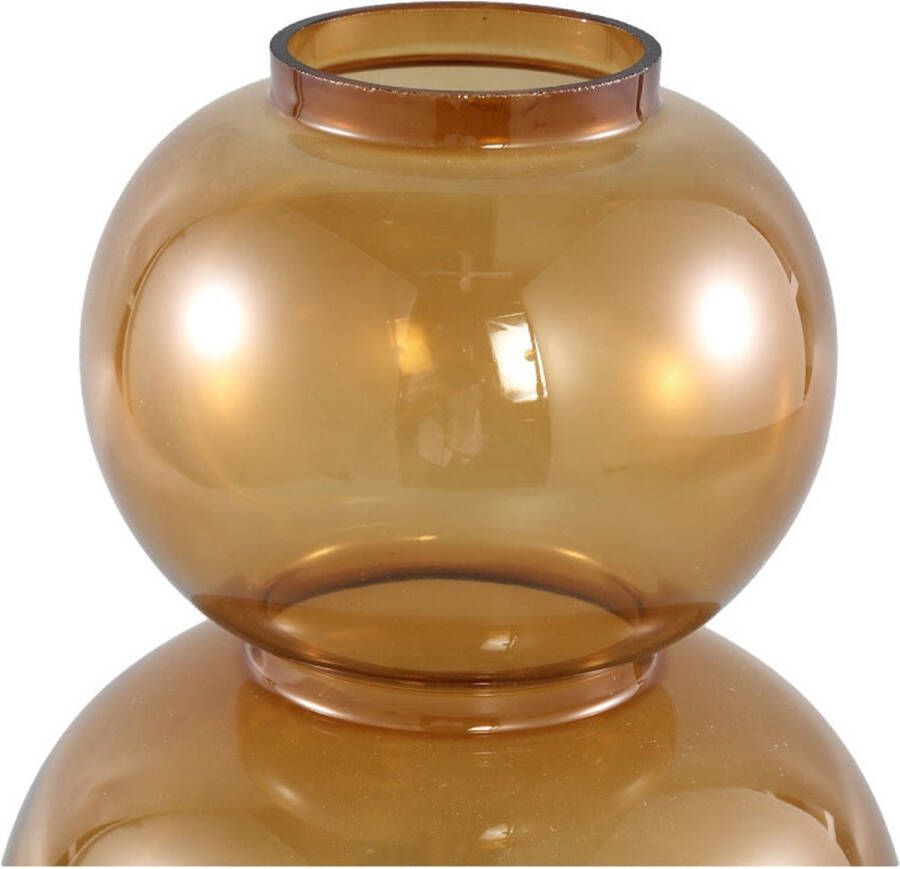 Ptmd Collection PTMD Mery Brown glass vase two bulbs round