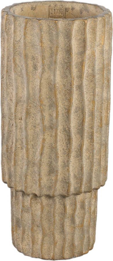 PTMD COLLECTION PTMD Mitty Brown cement pot wavy ribs round high S