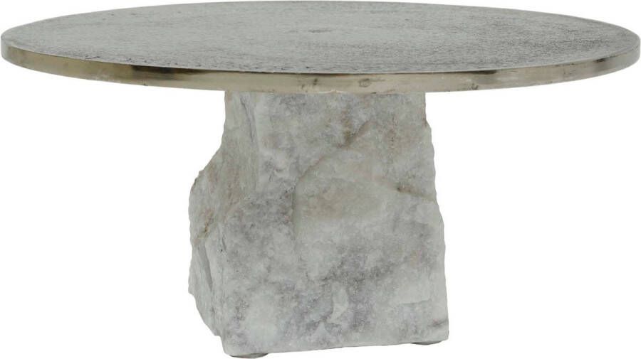 PTMD COLLECTION PTMD Nimo Antieke Kandelaar H13 x Ø25 cm Marmer Wit