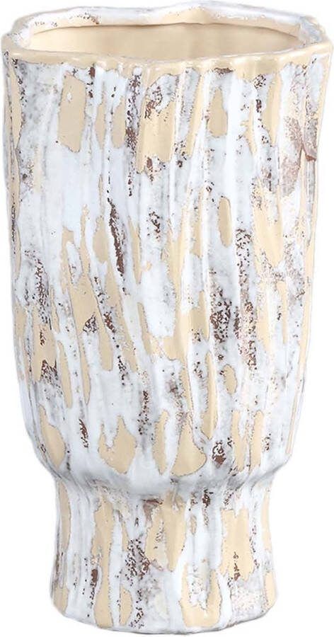 PTMD COLLECTION PTMD Nirah Ronde Bloempot H44 x Ø19 cm Keramiek Wit
