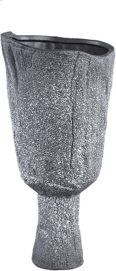 PTMD COLLECTION PTMD Nirah Ronde Bloempot H45 x Ø22 cm Keramiek Zwart