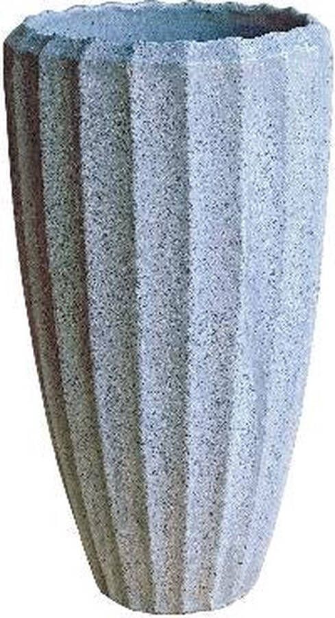 Ptmd Collection PTMD Olver White ceramic pot ribbed structure round S