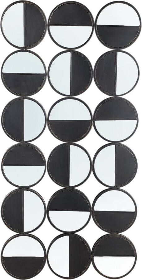 Ptmd Collection PTMD Oria Black iron mirror multiple eighteen half roun
