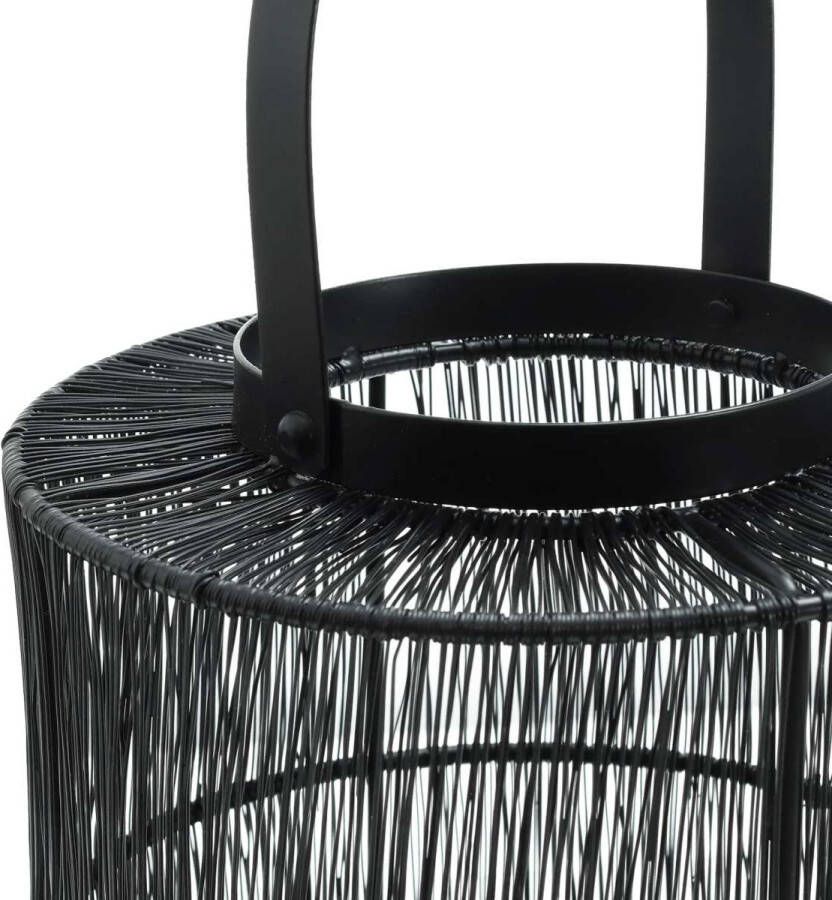 Ptmd Collection PTMD Orise Black iron lantern round wire powder coatedS