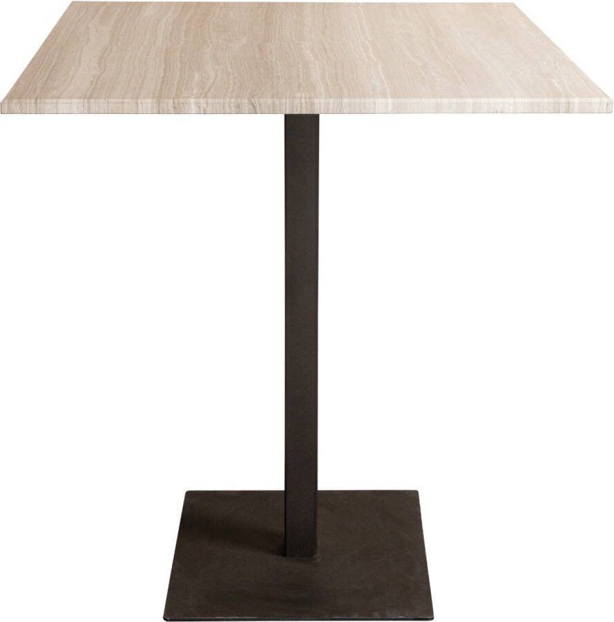 PTMD COLLECTION PTMD Plaza bistrotable square white marble taupe base