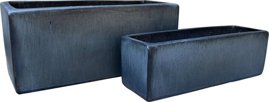 Ptmd Collection PTMD Raymon Black ceramic pot rectangle SV2