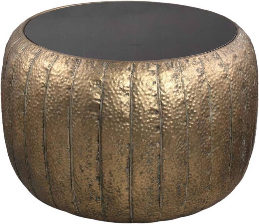 PTMD COLLECTION PTMD Reddick Ronde Koffietafel H50 x Ø77 cm Set van 2 Ijzer Goud