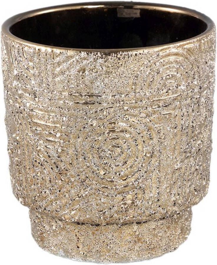 PTMD COLLECTION PTMD Rinah Bloempot 13 x 13 x 14 cm Keramiek Goud