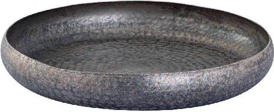 PTMD COLLECTION PTMD Schaal Bunty 36x36x6 cm Aluminium Zilver