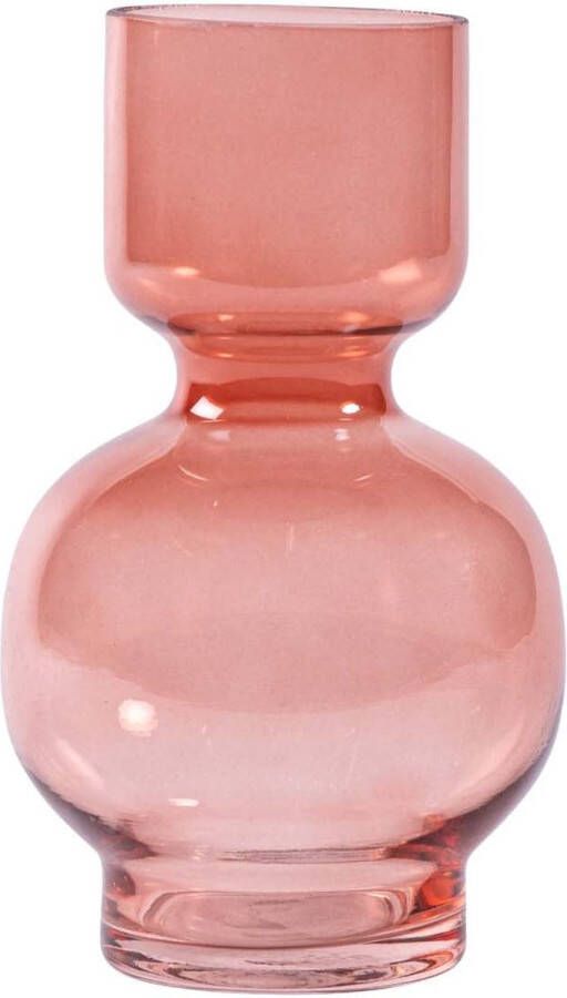 PTMD COLLECTION PTMD Selino Ronde Vaas H20 x Ø10 cm Glas Roze
