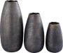 PTMD COLLECTION PTMD Semin Silver Alu Round Rustic Pot Wavy Edge M - Thumbnail 2