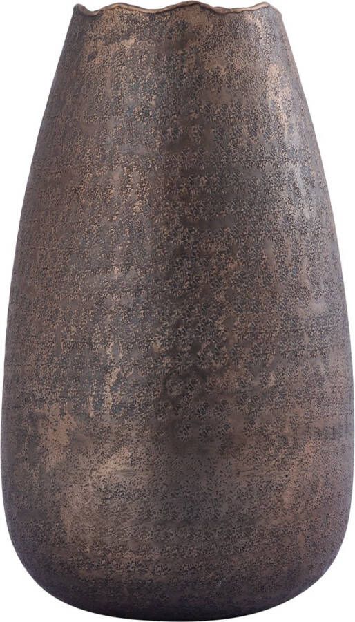 PTMD COLLECTION PTMD Semin Copper Alu Round Rustic Pot Wavy Edge S
