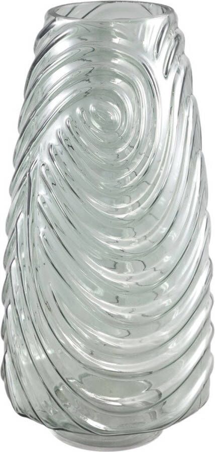 PTMD COLLECTION PTMD Silli Green sprayed glass vase wavy structure L