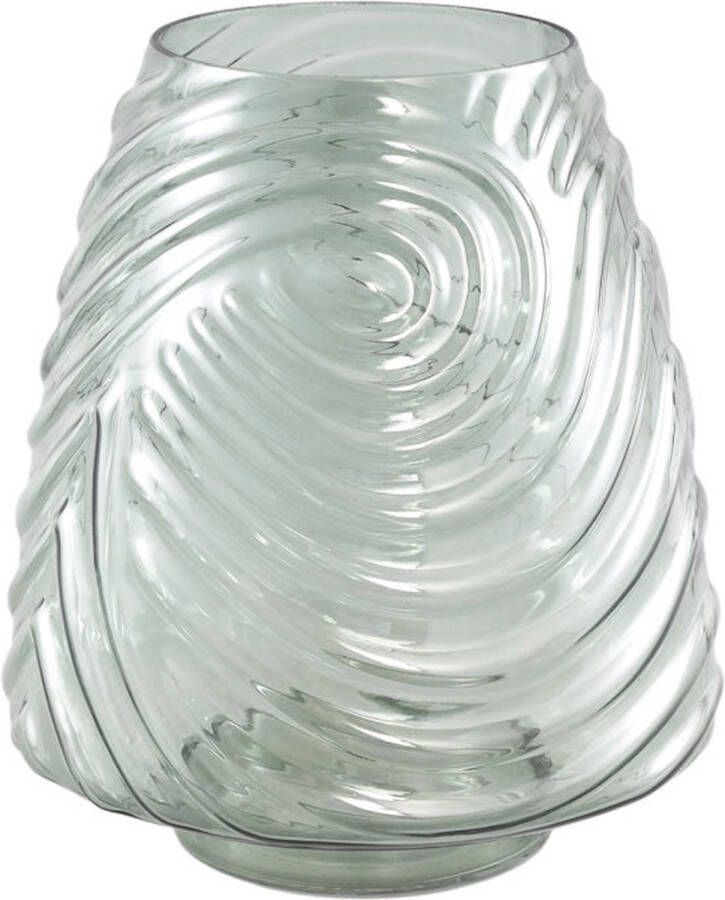 PTMD COLLECTION PTMD Silli Green sprayed glass vase wavy structure M