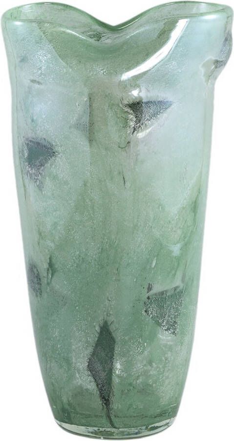 Ptmd Collection PTMD Six Green glass vase with iron net pcs round L
