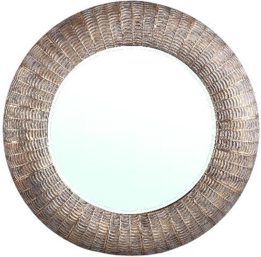 Ptmd Collection PTMD Arenza Gold iron mirror with stripes round