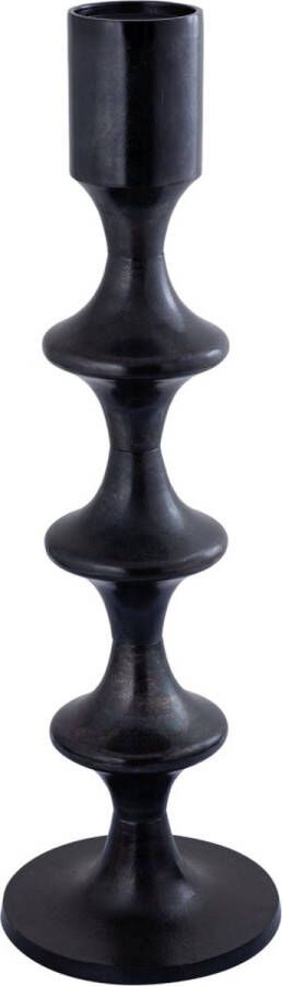 Ptmd Collection PTMD Taika Black alu round candle holder tabs high