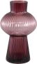 PTMD COLLECTION PTMD Anouk Purple solid glass vase ribbed round high - Thumbnail 1