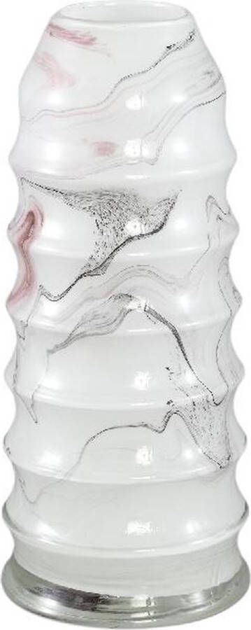 PTMD COLLECTION PTMD Vaas Tiffney 18x18x42 cm Glas Wit