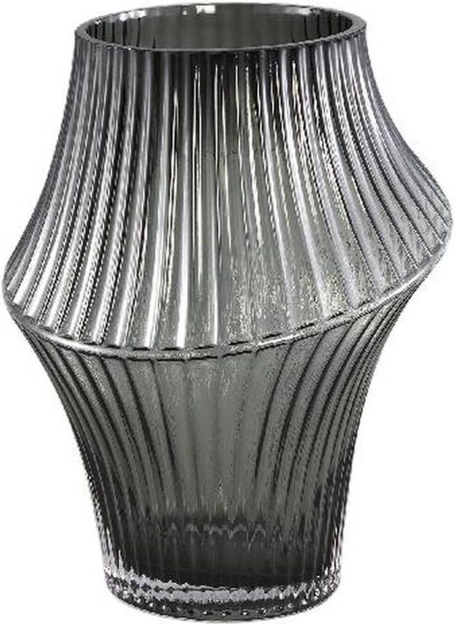 Ptmd Collection PTMD Yulaa Grey solid glass vase oblique shape L