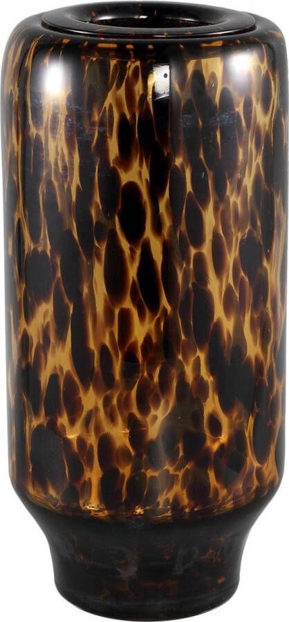 Ptmd Collection PTMD Vika Brown glass vase dotted pattern round L