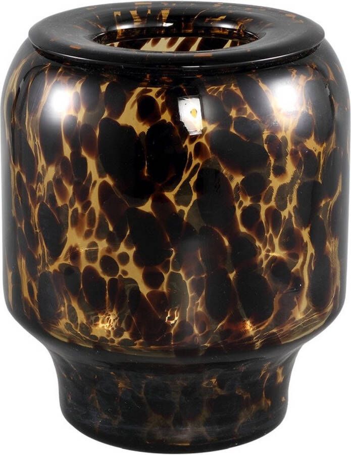 Ptmd Collection PTMD Vika Brown glass vase dotted pattern round S
