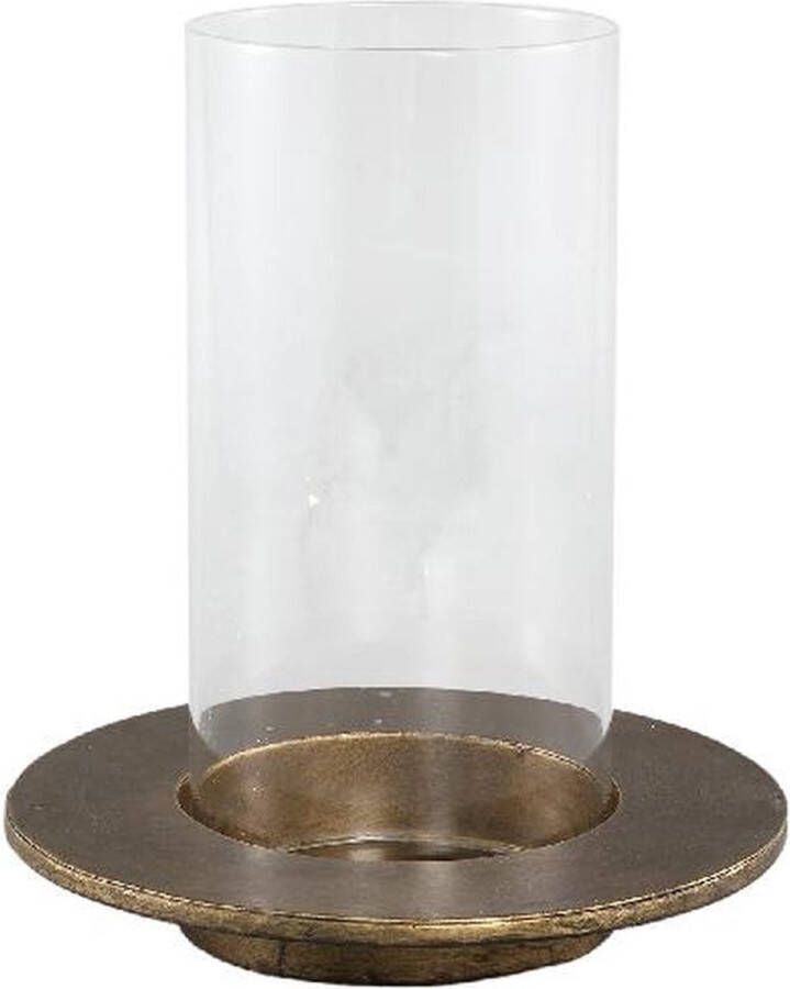 Ptmd Collection PTMD Vinder Gold metal stormlight clear glass cilinder