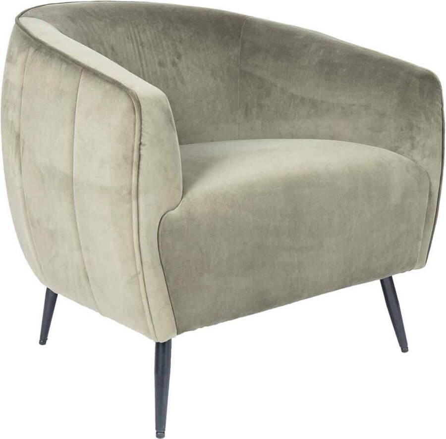 PTMD Collection Ptmd Vinn Velvet Fauteuil 67 X 78 X 72 Cm Metaal fluweel Groen