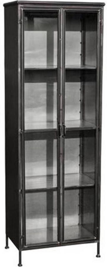PTMD COLLECTION PTMD Simple Vitrinekast 63 x 41 x 183 cm Metaal Zwart