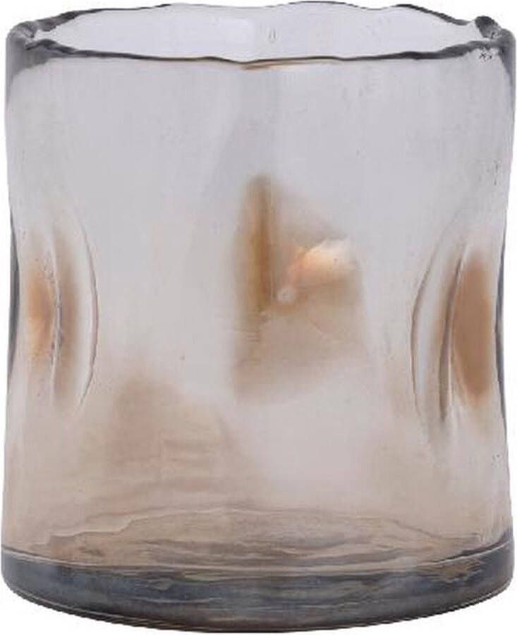 PTMD Collection Ptmd Windlicht Alyson 10x10x11 Cm Glas Bruin