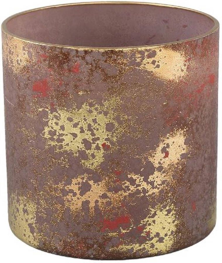 PTMD COLLECTION PTMD Windlicht Esme 15x15x15 cm Glas Bruin