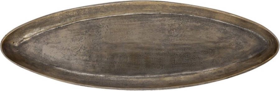 Ptmd Collection PTMD Yaren Gold alu oval bowl with border small
