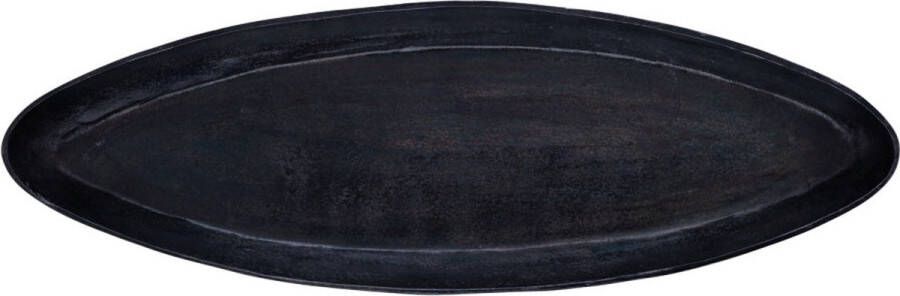Ptmd Collection PTMD Yaren Black alu oval bowl with border small