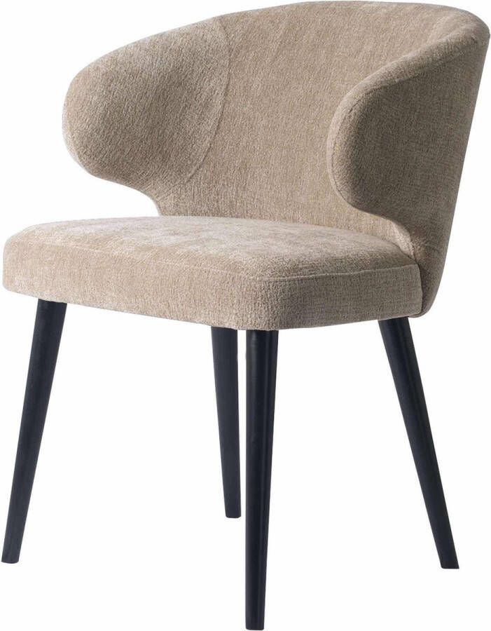 PTMD COLLECTION PTMD Fiori Cream 6051 dining chair black wood legs