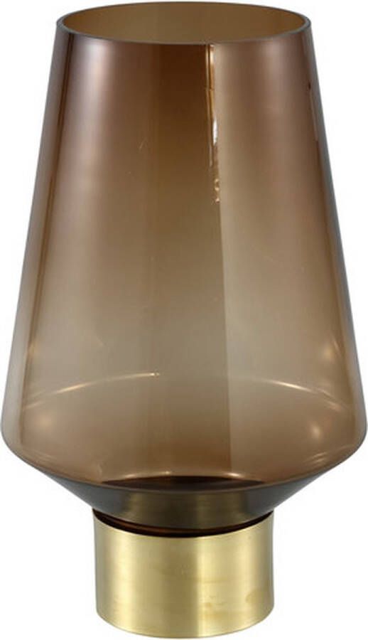 PTMD Faya brown Glass vase on metal gold high s