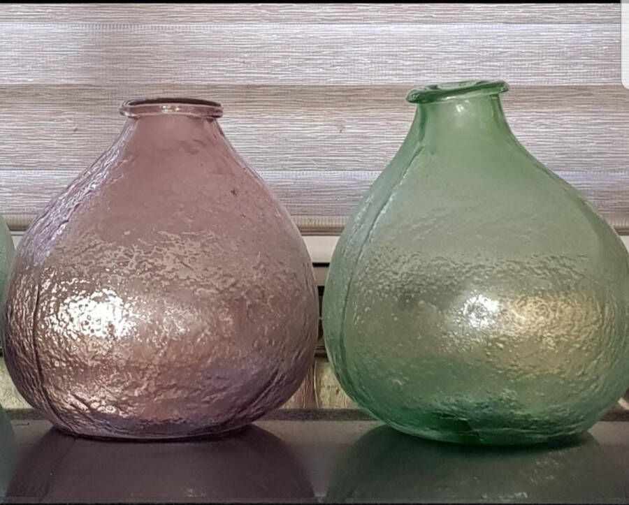 PTMD Glazen vaas van roze