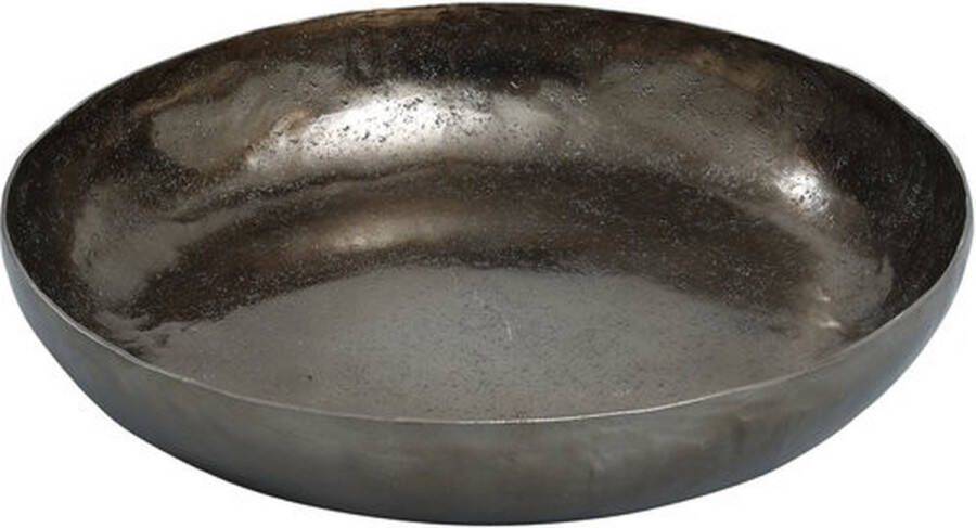 PTMD Kaarsen schaal decoratieve Schaal Blisse Bronze aluminium hammered bowl round 23 cm