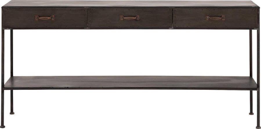 Ptmd Collection PTMD Simple Metal metalen bijzettafel 3 lades