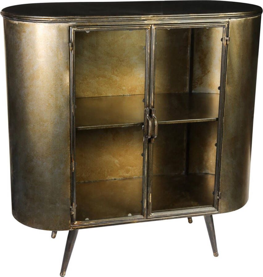 Ptmd Collection PTMD Spacer brass ijzer glazen deur kast laag