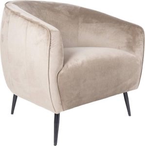 PTMD Vinn Velvet Zand fauteuil