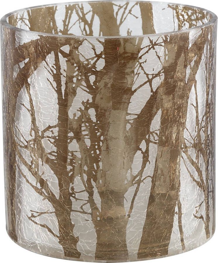 PTMD COLLECTION PTMD Finch windlicht kerst Xmas Finch white gold glass tealight twigs M