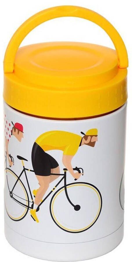 Puckator Cycle Works Fiets Wielrenners RVS Thermospot Lunchpot Snackpot warm en koud 500 ml